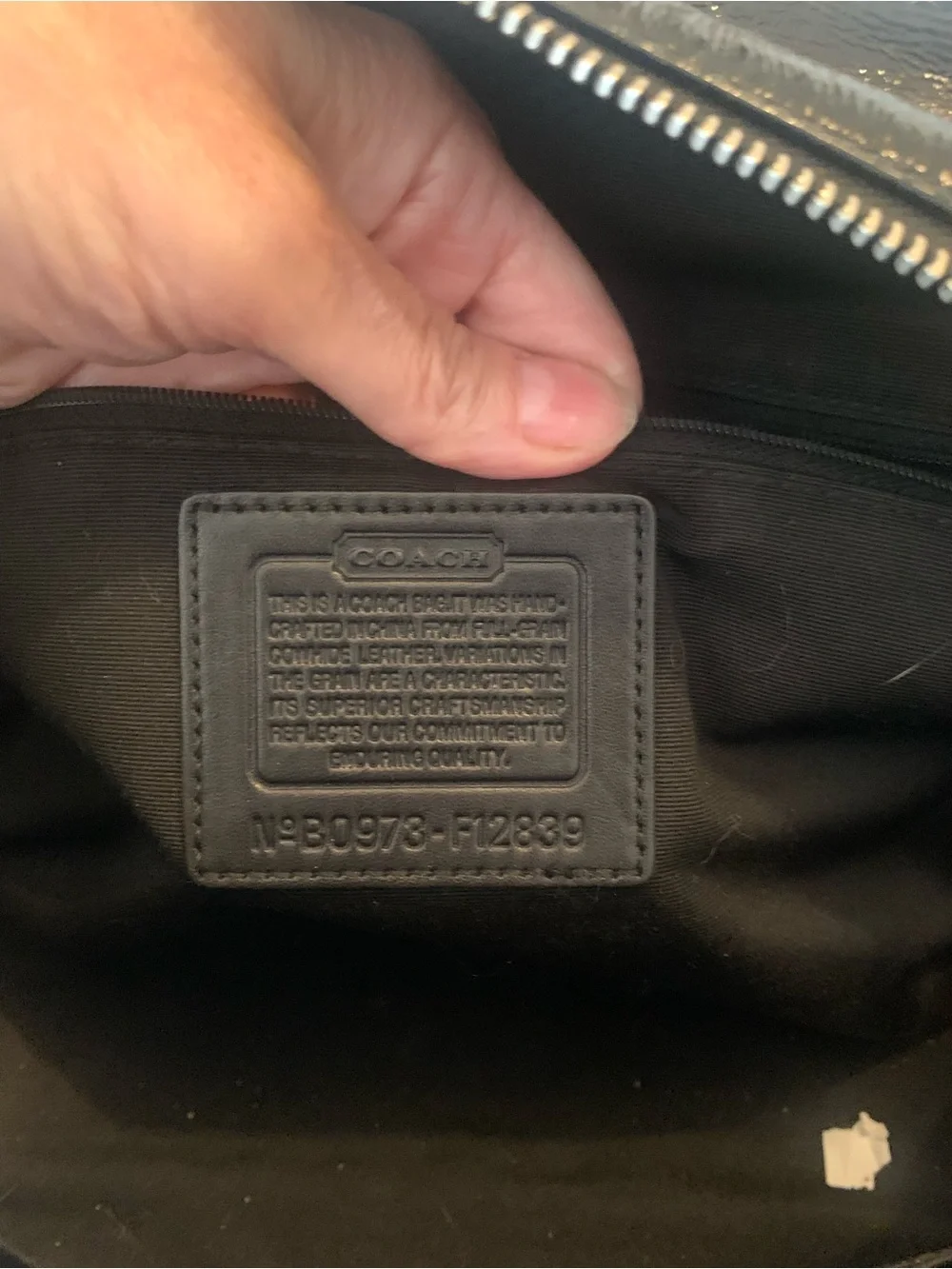 Coach Black Patent Leather Shoulder Bag with Silver Hardware